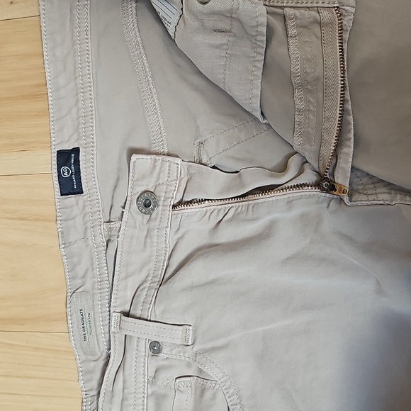 AG The graduate jeans pants straight leg relaxed zipper button beige tan 36 x 28 - Picture 7 of 12